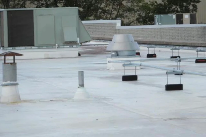 Replacement and Maintenance Cost Assessments in New York, A Inspector with vest and hard hat Maintenance of roofing on a property